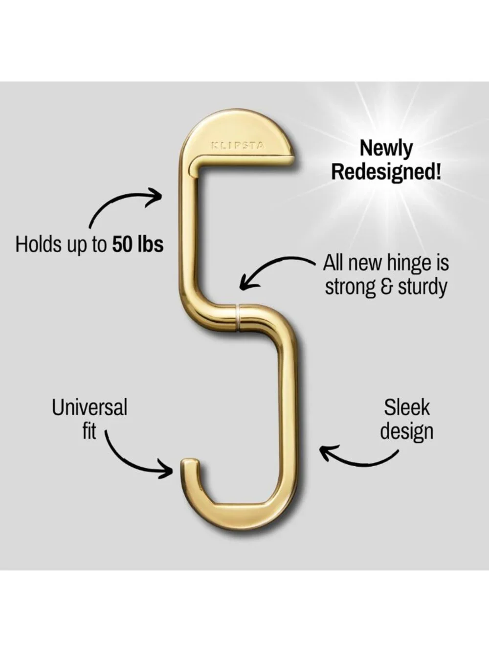 Portable Purse Hanger with Magnetic Closure - Holds 50 lbs - Stylish Gold Flip